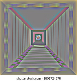 Optical Illusion 3d Shape Abstract Painting For Wall And Room Decoration,book Cover,website Picture,card,textile And Fabric Print And Various Purposes.