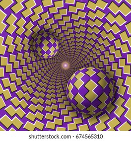 Optical Illusion Vector Illustration Purple Green Stock Vector (Royalty ...