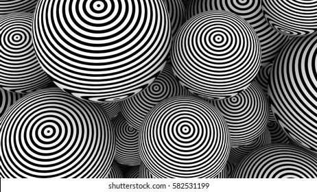 Optical illusion pattern on 3d spheres