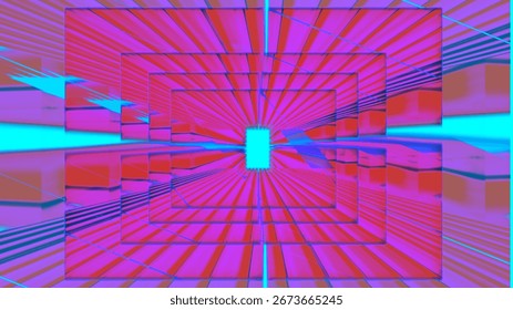 an optical illusion, specifically a type that plays with perspective and depth perception, creating a sense of a tunnel or receding space. 
Optical Illusions: These are visual stimuli 