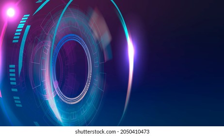 Optical Lens Technology Background In Purple And Blue Gradient