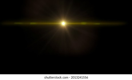 Optical Solar Light Lens Flare Effect Isolated On Black Background. Lens Flare Effects.