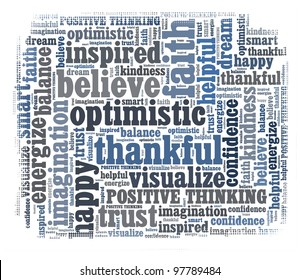 Optimistic In Word Collage