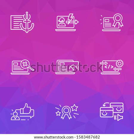 Optimization icons line style set with page speed, pingback, immediate response and other best website elements. Isolated illustration optimization icons.