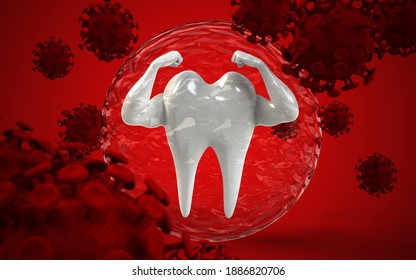 Oral protection from COVID 19. 3d render. - Powered by Shutterstock