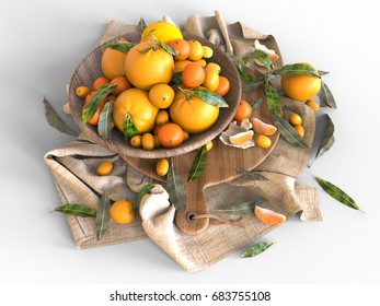 Orange 3D rendering