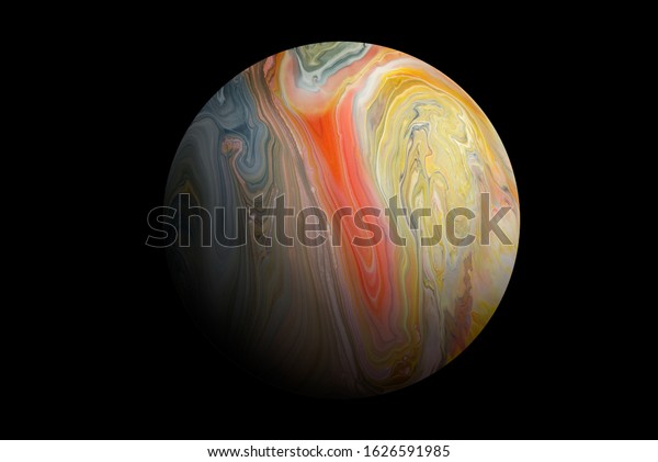 Orange Acrylic Pour Color Liquid marble abstract\
surfaces Design.