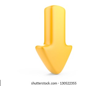 Orange Arrow - 3d Render Isolated On A White Background