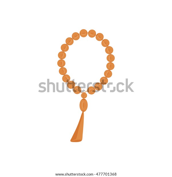 Orange Beads Icon Religious Symbols Rosary Stock Illustration