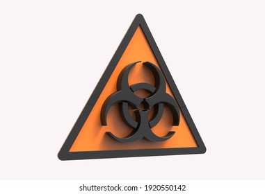 orange biohazard symbol 3d render-stock image	