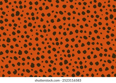 Orange and black doodle dot pattern wallpaper. Doodle black polka dot simple pattern, minimal vibrant orange background, Minimal doodle dot pattern graphic, black and orange background wallpaper