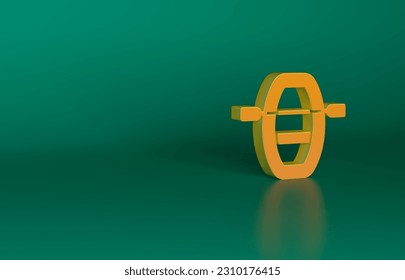 Orange Boat with oars icon isolated on green background. Water sports, extreme sports, holiday, vacation, team building. Minimalism concept. 3D render illustration. - Powered by Shutterstock