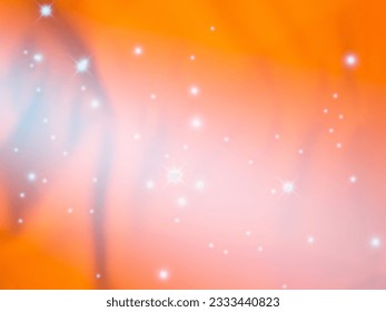 Orange bokeh background with wave pattern, abstract.