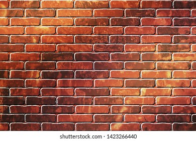 Orange brick wall background texture close up