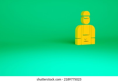 Orange Car Mechanic Icon Isolated On Green Background. Car Repair And Service. Minimalism Concept. 3d Illustration 3D Render.