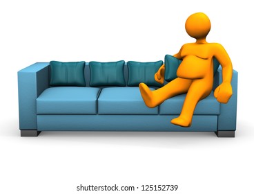 Orange Cartoon Character Lazy Fat Stock Illustration 125152739