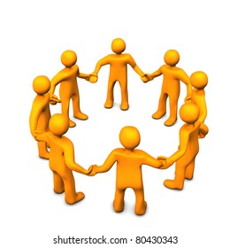 Orange Cartoons Circle Symbolize Teamwork Stock Illustration 80430343 ...