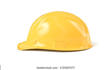 Orange construction helmet. 3d rendering on white background