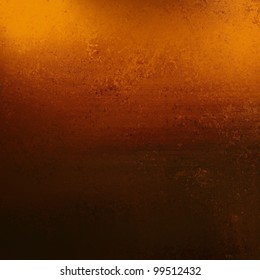 Orange Or Copper Colored Background With Warm Brown Earth Tones And Dramatic Black Border With Vintage Grunge Texture