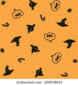 Orange Cutie Halloween Background Pattern