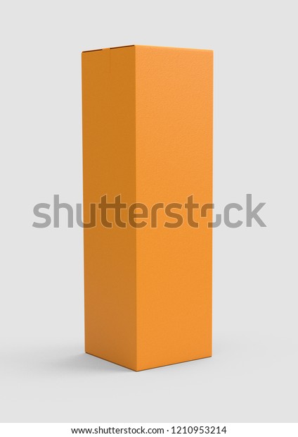 Download Orange Empty Long Box Mockup 3d Stock Illustration 1210953214