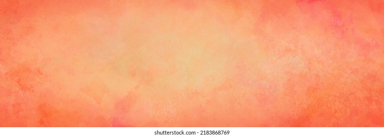 Orange Fall Or Autumn Background. Pink Orange And Red Mottled Border Texture In Halloween Or Thanksgiving Background. Distressed Vintage Grunge On Frame.