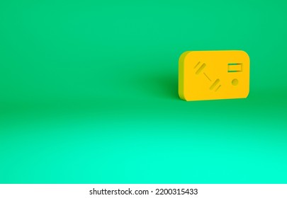 Orange Fitness club, gym card icon isolated on green background. Minimalism concept. 3d illustration 3D render. - Powered by Shutterstock