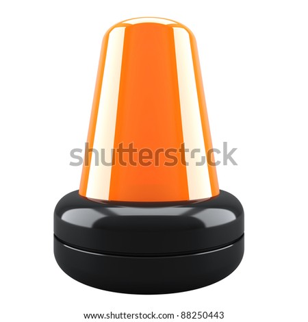 Orange flashing light. 3d render illustration