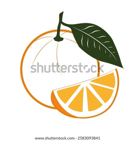 Orange Fruit Isolated Flat Background