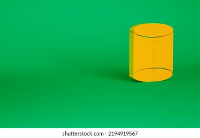 Orange Geometric Figure Icon Isolated On Green Background. Abstract Shape. Geometric Ornament. Minimalism Concept. 3d Illustration 3D Render.