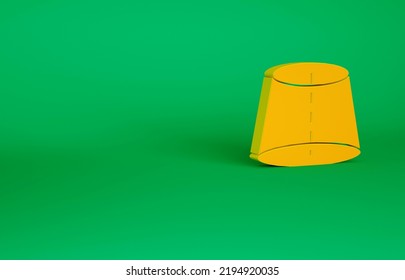Orange Geometric Figure Icon Isolated On Green Background. Abstract Shape. Geometric Ornament. Minimalism Concept. 3d Illustration 3D Render.