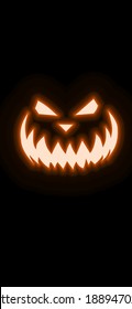 Orange Halloween Pumpkin Neon Art