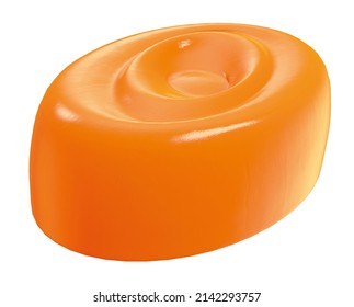 Orange Hard Candy. Toffee Candy. Isolated Background. 3d Illustration.