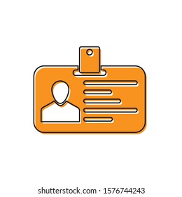 Orange Identification badge icon isolated on white background. Identification card. It can be used for presentation, identity of the company, advertising and etc.  - Powered by Shutterstock