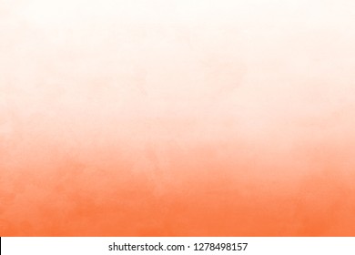 Orange Ink And Watercolor Textures On White Paper Background. Paint Leaks And Ombre Effects. Hand Painted Abstract Image.