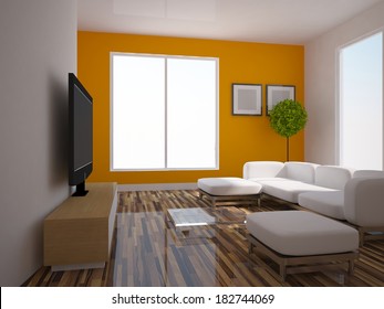 Mockup Apartment Living Room Interior Design Stock Illustration ...