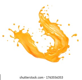 Orange Juice Liquid Splash 3d Rendering Stock Illustration 1763556353 ...