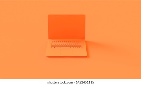 Orange Laptop 3d Illustration 3d Render