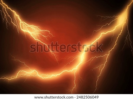 Orange lightning in the dark