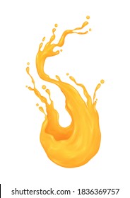 Orange Liquid Splash, 3D Splash