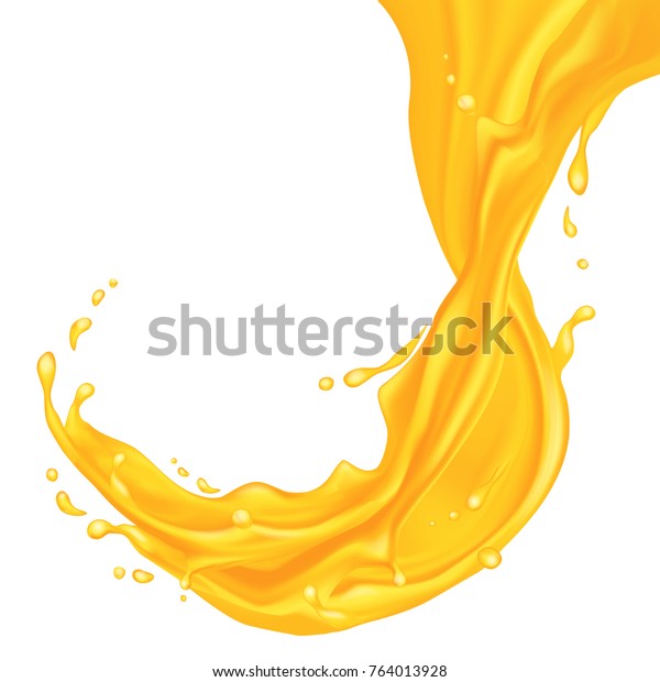 オレンジの液体はね ジュースの背景 ラスターイラスト のイラスト素材