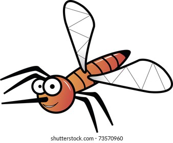 Orange Mosquito On White Illustration