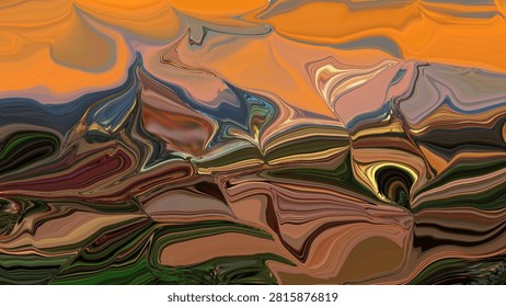 Orange Mountain Fluid Marble Texture Canyon Abstract Swirl Background Geological Ridge Vector Asset