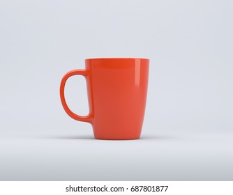 Orange Mug Mock Up 3d Rendering