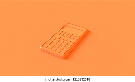 Orange Office Calculator 3d Illustration 3d Render