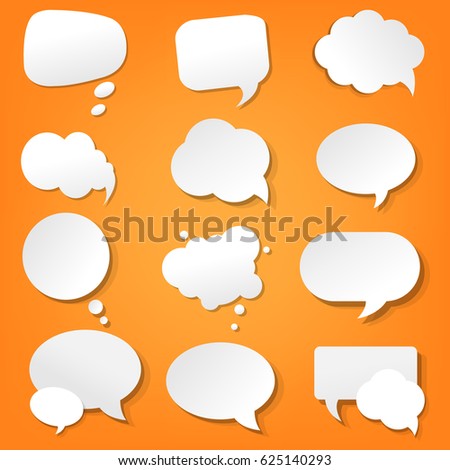 Orange Paper Speech Bubble 