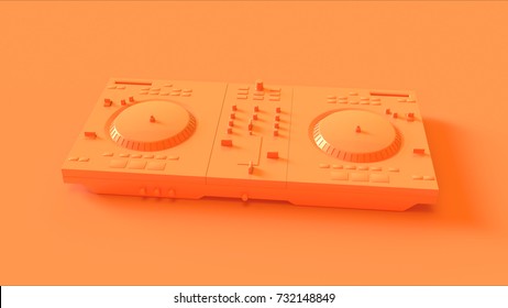 Orange / Peach DJ Decks / 3d Illustration / 3d Rendering