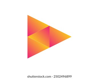 Orange, pink gradient triangle icon design element on white background for business card template - Powered by Shutterstock