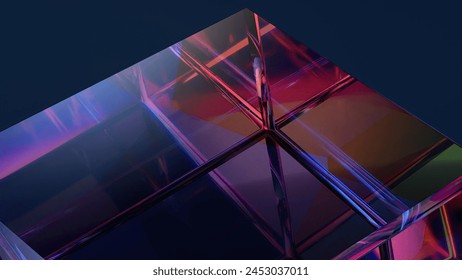 Orange and Purple Cube Structure Shape Elegant Modern 3D Rendering Abstract Background High quality 3d illustration