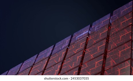 Orange and Purple Cube Structure Shape Elegant Modern 3D Rendering Abstract Background High quality 3d illustration